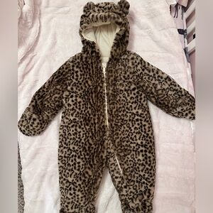 Carter’s Faux Fur Leopard Onesie Snowsuit